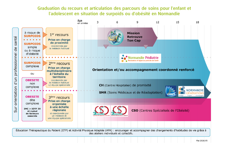 Articulation des parcours de soins de l'enfant et adolescent en surpoids ou obèse en Normandie