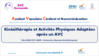 Kinésithérapie et Activités Physiques Adaptées après un AVC