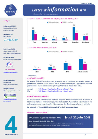 Télé-AVC_Lettre d'information n°4